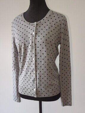 Grey Polka Dot Long Sleeve Sweater